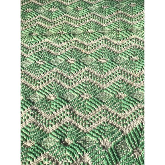 Vintage Handmade Swedish Weaving Afghan Throw Blanket Huck Embroidery 42x62" - Picture 3 of 11